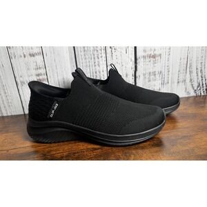 Skechers Slip-Ins Hands‎ Free Black Knit Sneakers Men's 8 Air Cooled Memory Foam